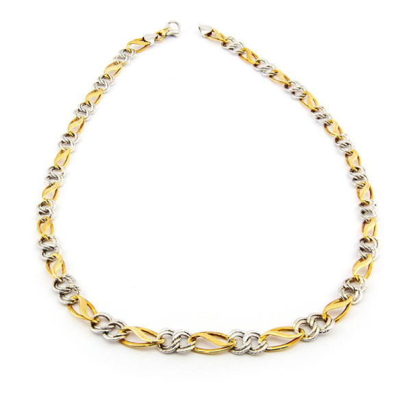 Collier a catena fantasia in oro 18kt bicolore 1,00 € Collane Donna