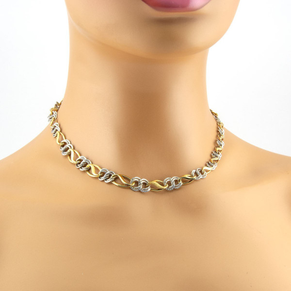 Collier a catena fantasia in oro 18kt bicolore 1,00 € Collane Donna