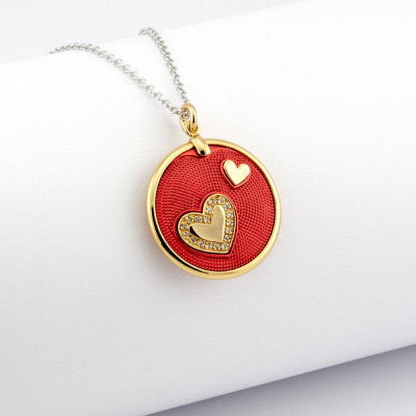 Zoppi jewels|Collana con ciondolo rosso con cuori in acciaio|25,00 €