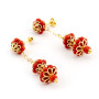 Zoppi Jewels:Orecchini pendenti in oro giallo 18kt e corallo rosso