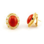 Zoppi Jewels|Orecchini a toppe con corallo naturale in oro 18kt