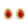 Zoppi Jewels|Orecchini a toppe con corallo naturale in oro 18kt