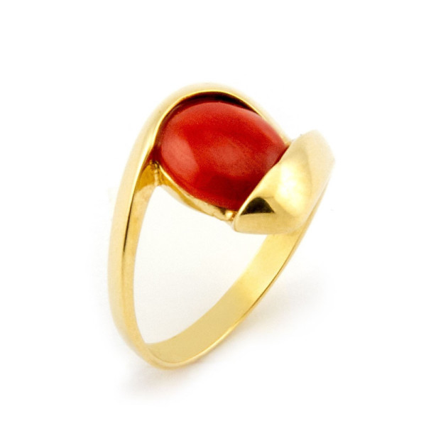 Anello con corallo naturale in oro 18kt 400,00 € Anelli con gemme