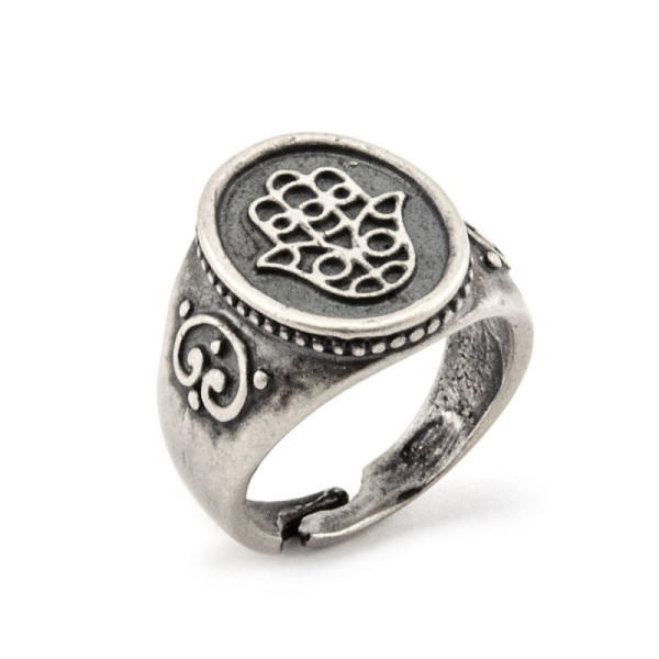Anello antichizzato con mano di Fatima in argento 45,00 € Anelli religiosi