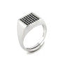 Anello quadrato con zirconi neri in argento 925 30,00 € Home