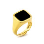 Anello mignolo quadrato in argento dorato e onice 38,00 € Home