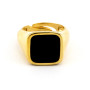 Anello mignolo quadrato in argento dorato e onice 38,00 € Home