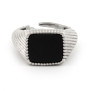 Anello con pietra nera in argento 925 70,00 € Anelli Uomo