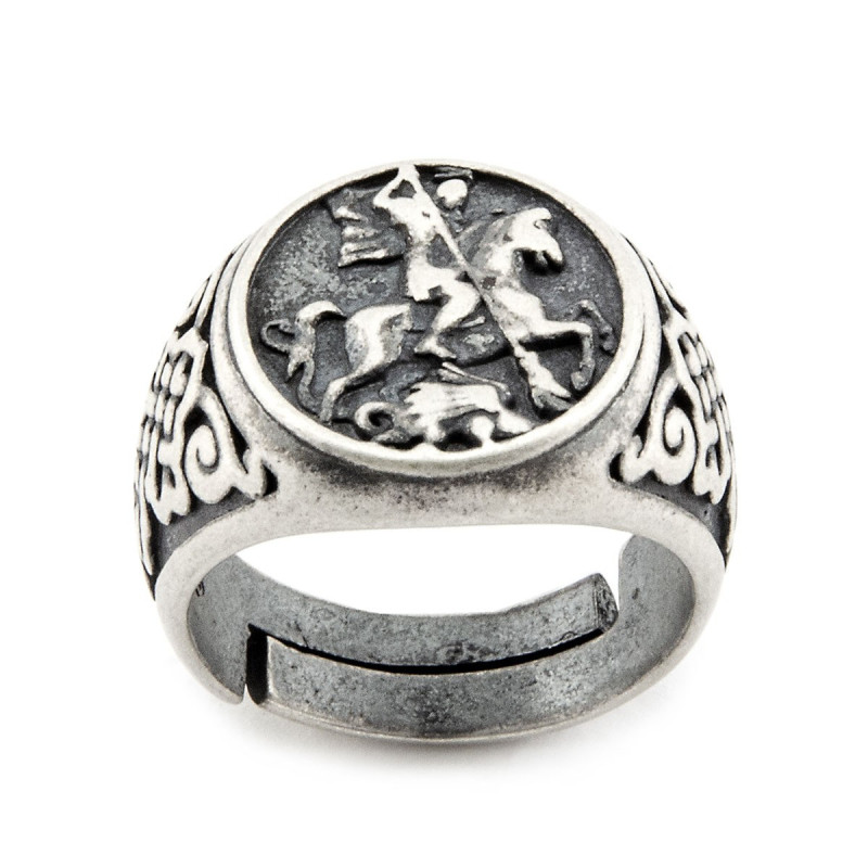 Anello Argento 925 Uomo Knights Templar Chi Rho Anello Da Uomo