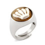 Anello con cammeo inciso corona in argento 80,00 € Anelli Uomo
