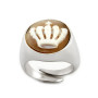 Anello con cammeo inciso corona in argento 80,00 € Anelli Uomo