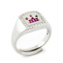 Anello in argento con corona di pietre rosso rubino 30,00 € Anelli Uomo