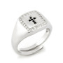 Anello in argento con croce di pietre nere 30,00 € Anelli Uomo