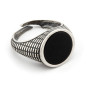 Zoppi Jewels:Anello uomo in argento con pietra nera