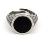 Zoppi Jewels:Anello uomo in argento con pietra nera