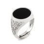 Anello uomo intarsiato con onice nero in argento 48,00 € Anelli Uomo