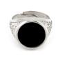 Anello uomo intarsiato con onice nero in argento 48,00 € Anelli Uomo