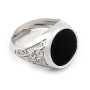 Anello uomo intarsiato con onice nero in argento 48,00 € Anelli Uomo
