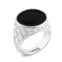 Anello uomo in argento e smalto nero 52,00 € Anelli Uomo