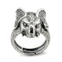 Anello con testa di elefante in argento 925 45,00 € Anelli Uomo