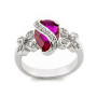 Anello in argento con pietra rossa a goccia 40,00 € Anelli Donna