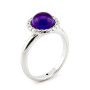 Anello con pietra ametista in oro bianco 18kt 246,00 € Anelli Donna