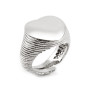 Anello con cuore a gambo rigato in argento 925 38,00 € Anelli Donna