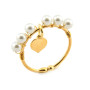 Anello con perle e cuore pendente in argento dorato 18,00 € Anelli Donna