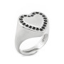 Zoppi Jewels|Anello da mignolo con cuore contornato da pietre nere