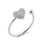 Zoppi Jewels:Anello con cuore a pavè e pallino in argento:20,00 €