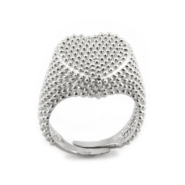Anello da mignolo pallinato con cuore in argento 24,00 € Anelli Donna