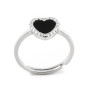 Anello con cuore in argento con onice nero 25,00 € Anelli Donna