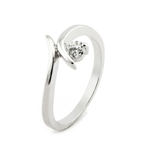Anello solitario in argento e pietra zircone 18,00 € Anelli Donna