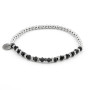 Zoppi Jewels|Bracciale elastico in acciaio e pietre nere