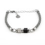 Bracciale uomo in acciaio e pelle grigia 26,00 € Bracciali Uomo