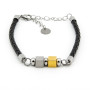 Zoppi Jewels:Bracciale uomo in acciaio e pelle nera