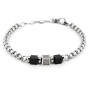 Zoppi Jewels:Bracciale in acciaio con cubi neri e cubo con pietre