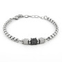 Bracciale in acciaio con cubi silver e cubo nero con pietre 32,00 € Bracciali Uomo