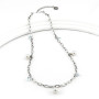 Zoppi Jewels:Collana donna in acciaio con perle e cristalli bianchi