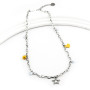 Zoppi Jewels|Collana in acciaio con stella, cuore, sfera e cristalli bianchi