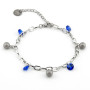 Bracciale donna in acciaio con sfere e cristalli blu 23,00 € Bracciali Donna