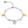 Bracciale in acciaio con stella, cuore, sfera e cristalli bianchi 23,00 € Bracciali Donna
