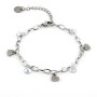 Bracciale donna in acciaio con cuori e cristalli bianchi 23,00 € Bracciali Donna