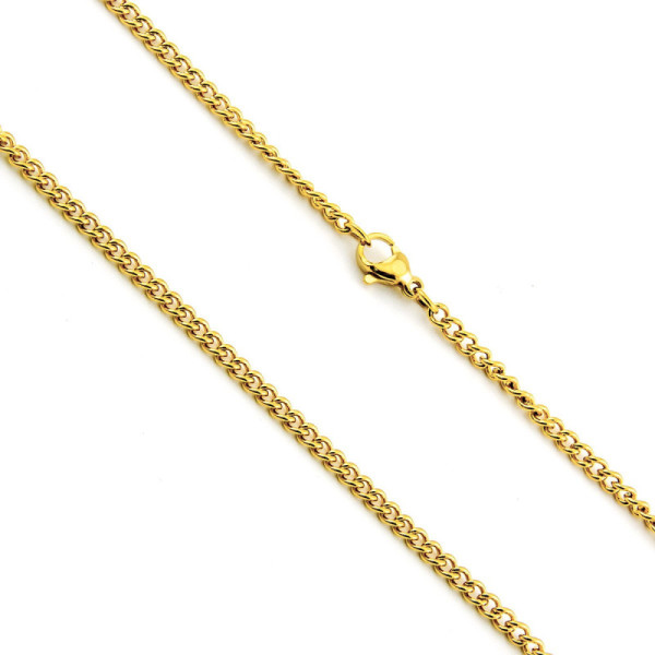 Zoppi Jewels|Catenina in acciaio dorato a maglia grumetta