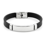 Zoppi jewels|Bracciale con piastra personalizzabile in acciaio e caucciù|10,00 €