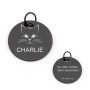 Medaglietta personalizzabile gatto in alluminio nero 8,00 € Medagliette Pets personalizzate