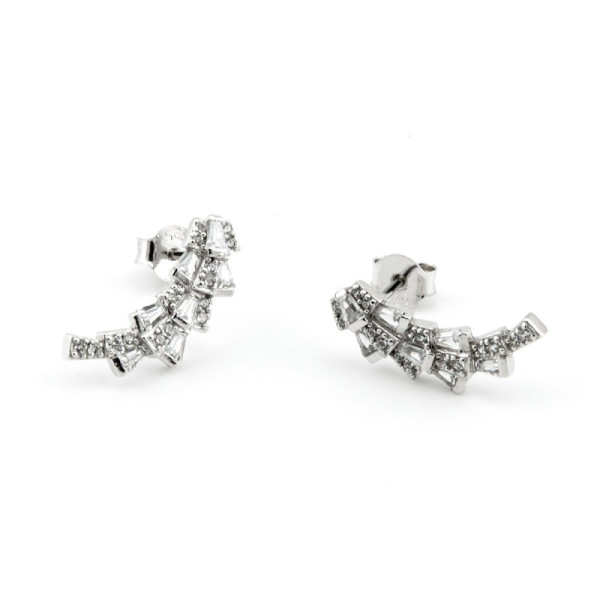 Zoppi Jewels:Orecchini curvi in argento e swarovski