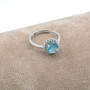 Anello in argento con acquamarina contornata da zirconi 25,00 € Anelli Donna