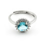 Anello in argento con acquamarina contornata da zirconi 25,00 € Anelli Donna