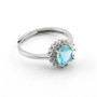 Anello in argento con acquamarina contornata da zirconi 25,00 € Anelli Donna